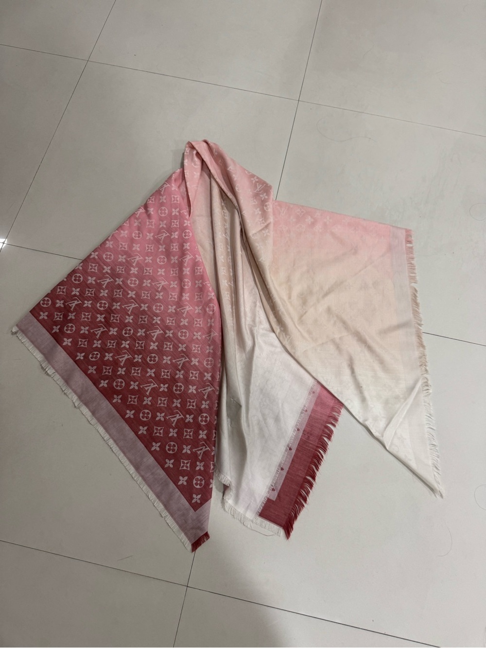 Louis Vuitton Pink Gradient Monogram Shawl